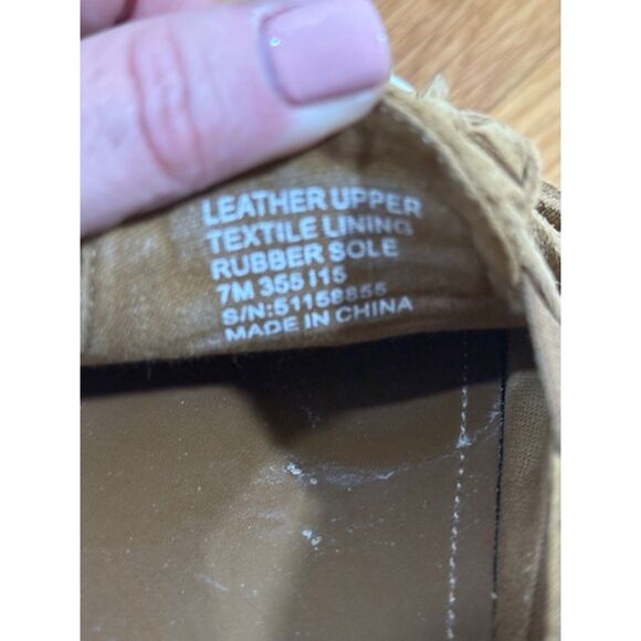 Tory Burch Fria Camel suede fringe slip ons sz 7 Gently Used - Picture 7 of 8